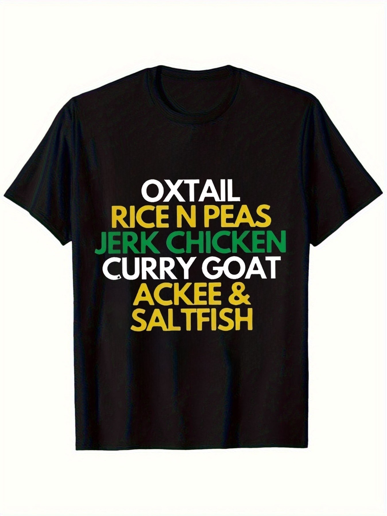 Jamaican Food Snacks - T-shirt met Jamaicaanse gerechtenprint voor heren,