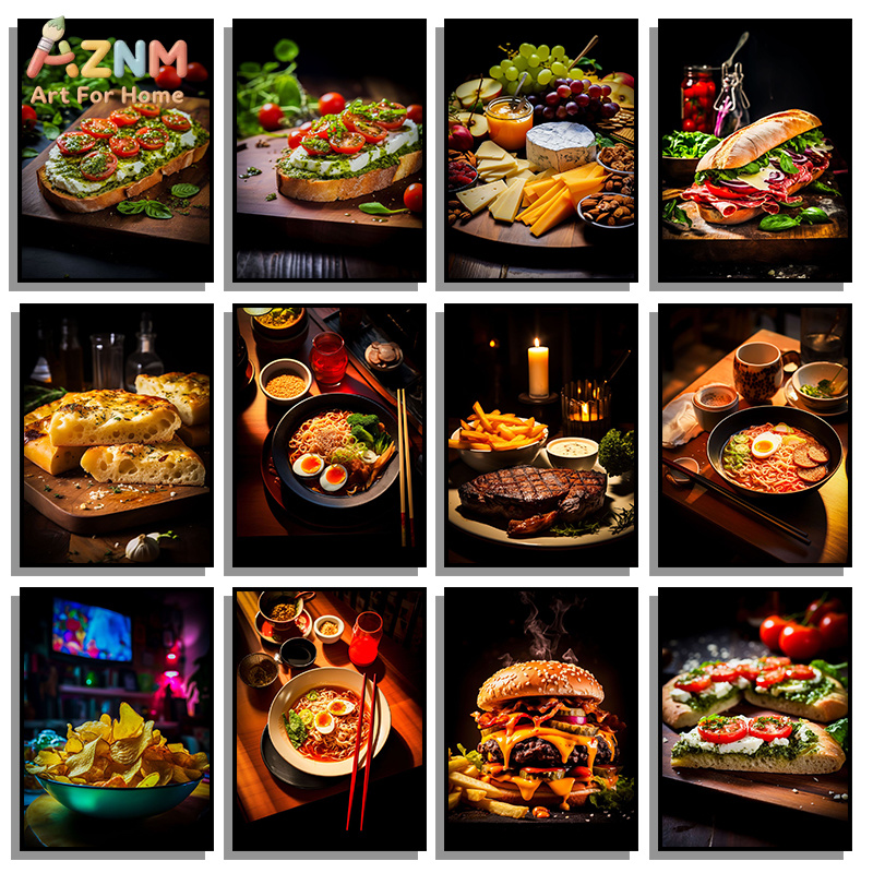 Food Platter Snacks - AZNM Gourmet Food Canvas Poster Frameloze